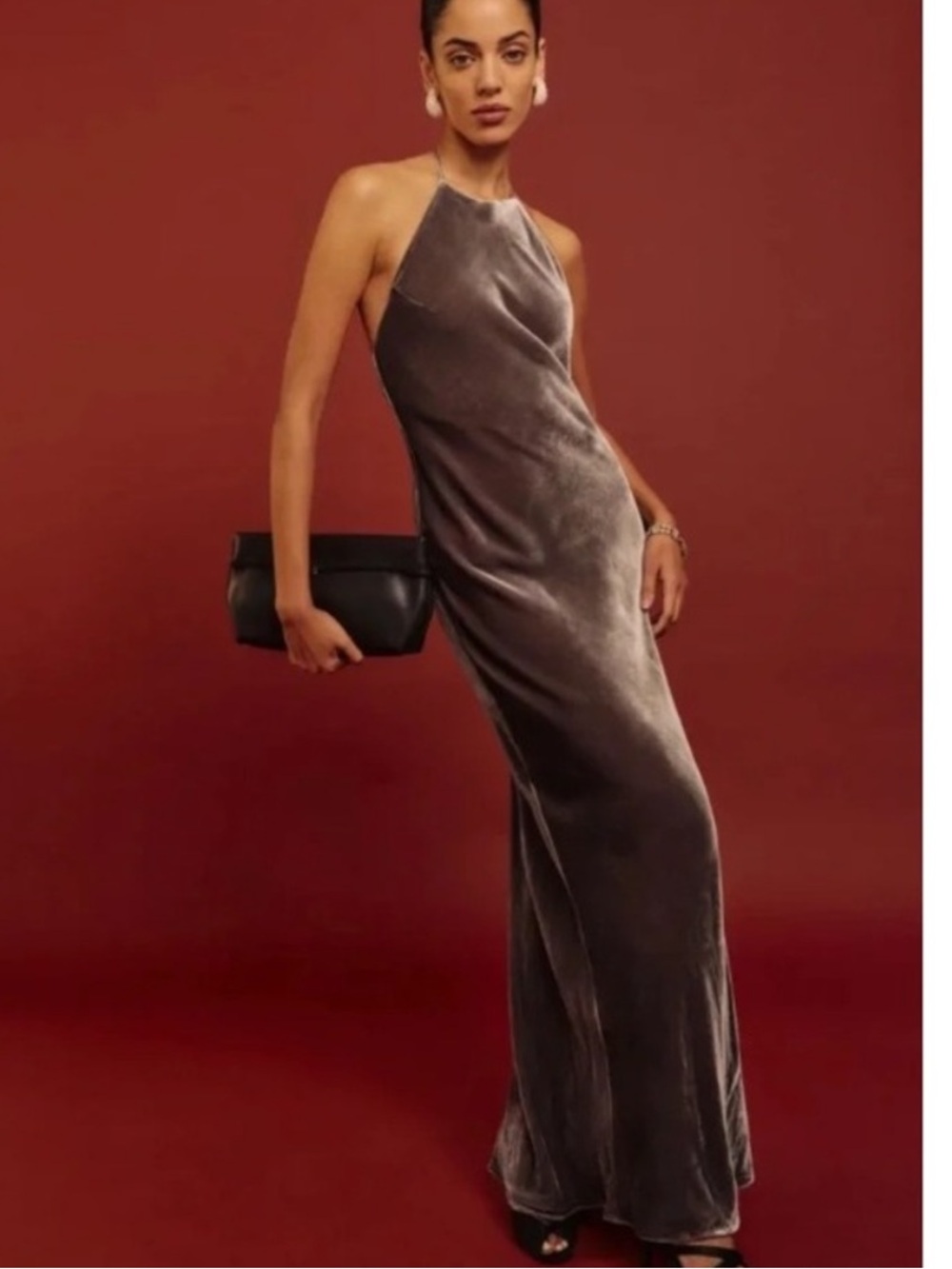 NWT Reformation Jeany Velvet Halter Dress Size XS